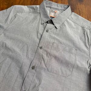 5.11 Tactical Mens Grey Short Sleeve Snap Down Shirt Medium Outdoor Utility
